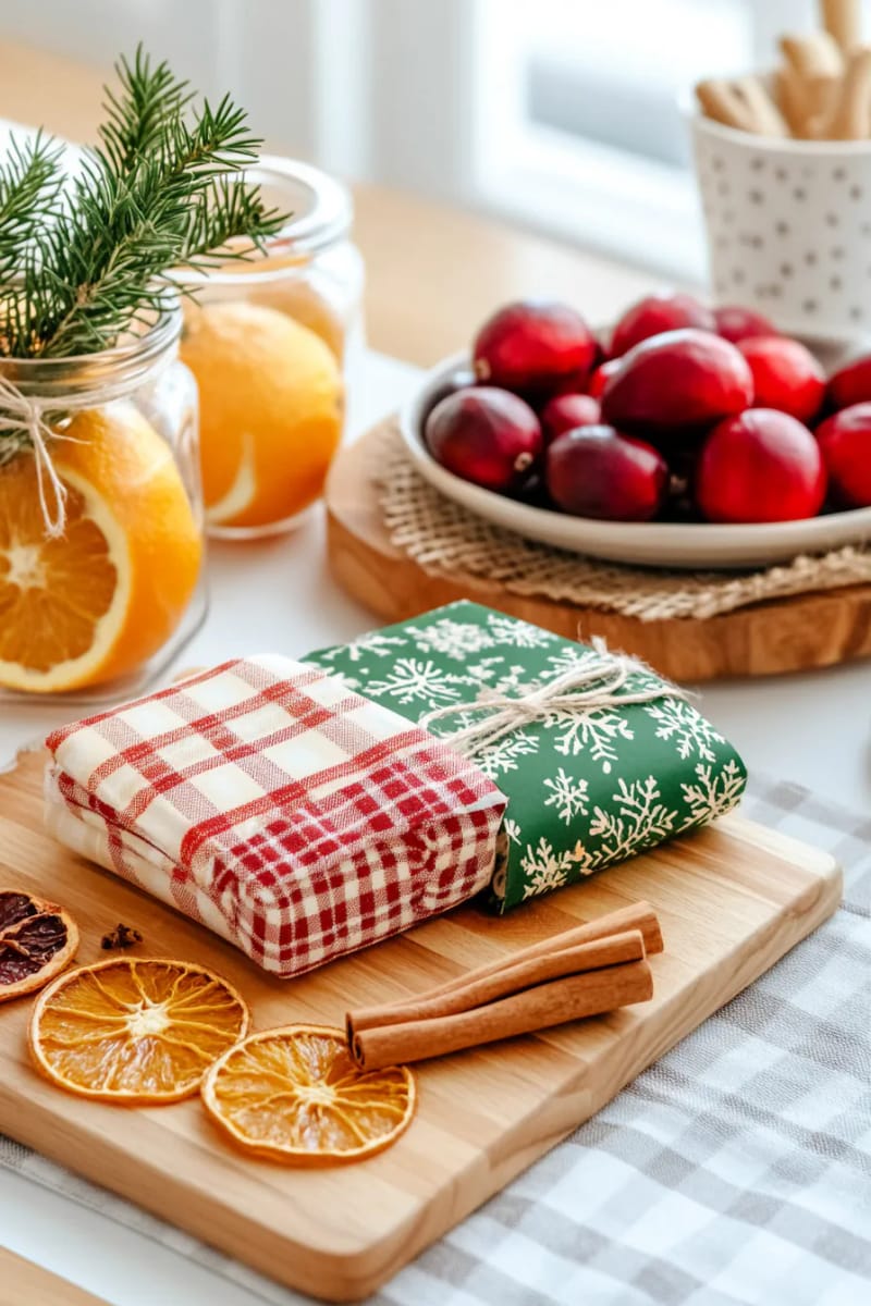 29 Eco-Friendly Christmas Gift Ideas DIY for a Thoughtful Holiday 8 beeswax food wraps in holiday patterns for zero waste kitchens 1