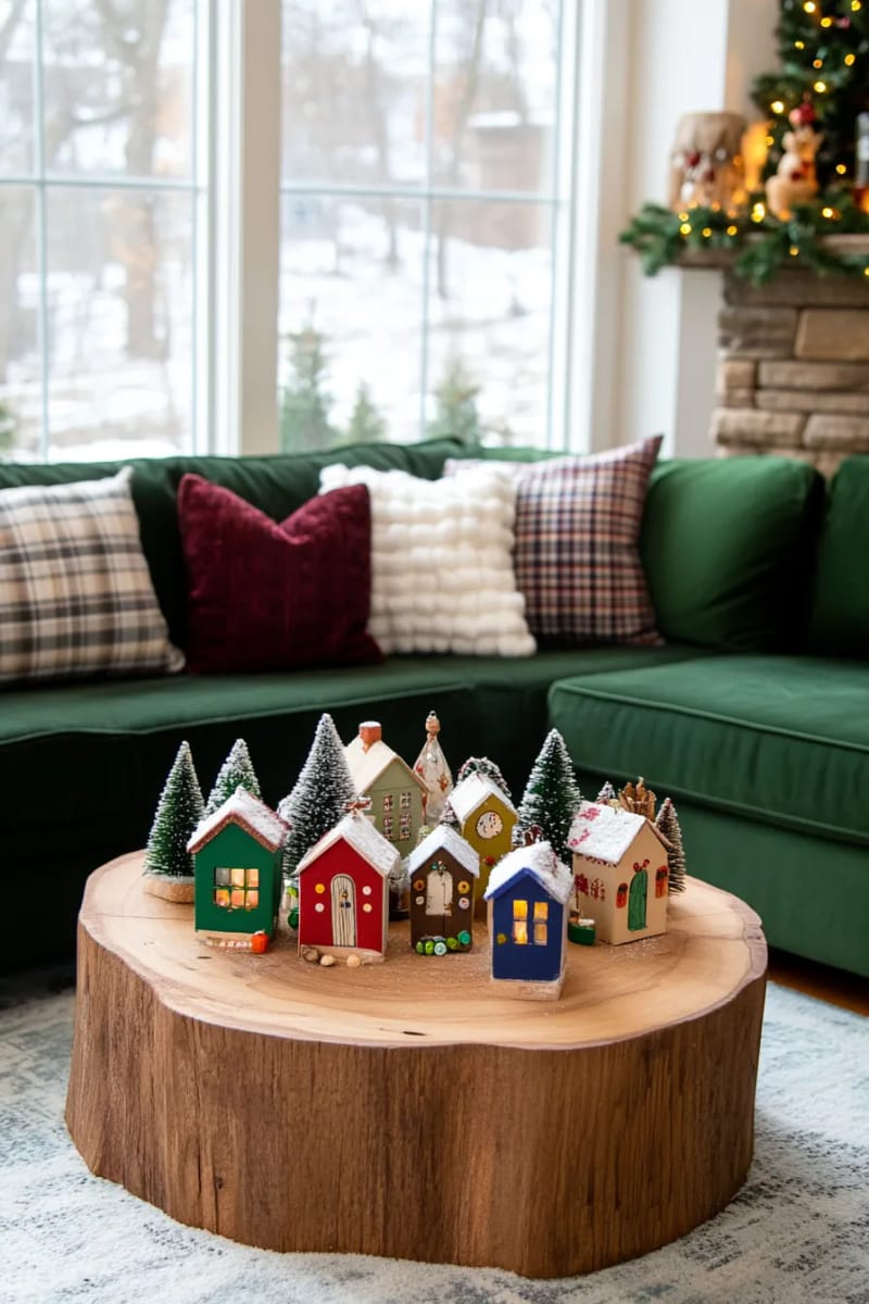 29 Upcycled Christmas Crafts For Unique Holiday DIY Projects 38 christmas village made from painted milk cartons and found objects 1