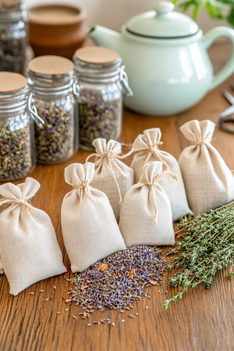 29 Eco-Friendly Christmas Gift Ideas DIY for a Thoughtful Holiday 52 diy herbal tea blends packaged in reusable muslin bags 1