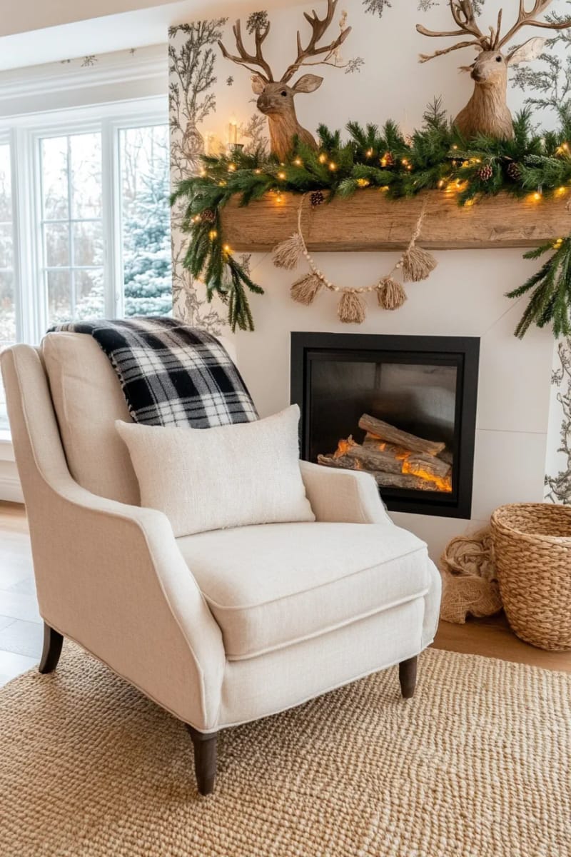 driftwood reindeer figurines for a woodland mantel display 1