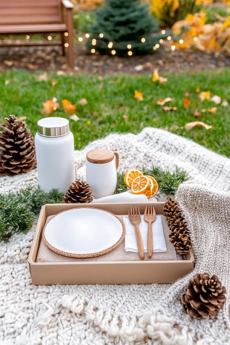 eco-friendly picnic set in a kraft paper box 1