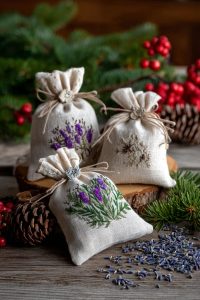 embroidered linen sachets filled with lavender or cedar shavings 29