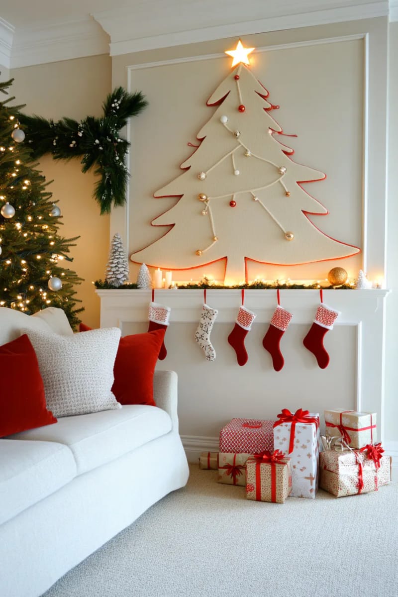 felt christmas tree with removable mini ornament pins—interactive advent calendar 1