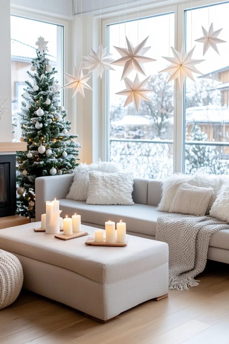 large 3d folded snowflakes for dramatic ceiling installations 1