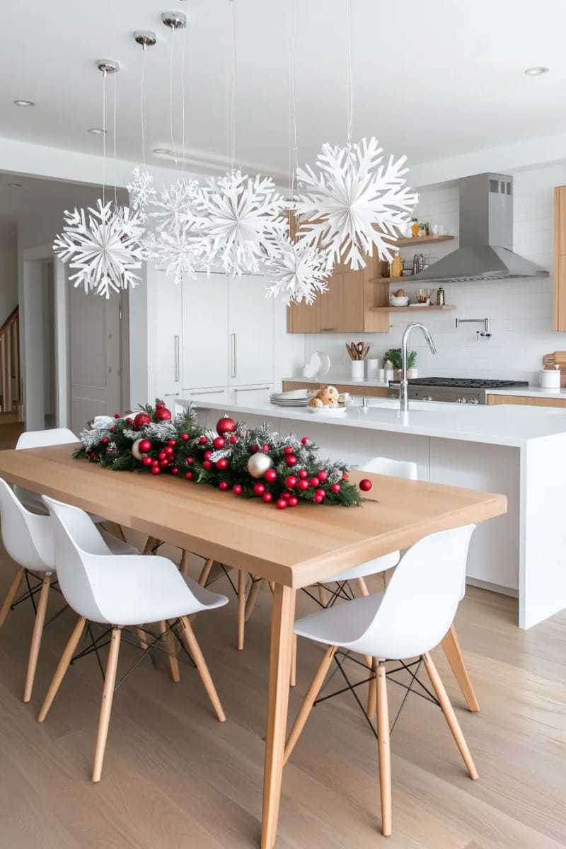 large 3d folded snowflakes for dramatic ceiling installations 1
