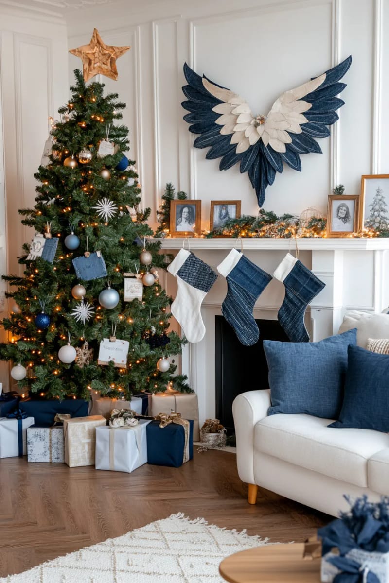 DIY And Crafts 10 layered denim angel wings for unique tree or wall decorations 58