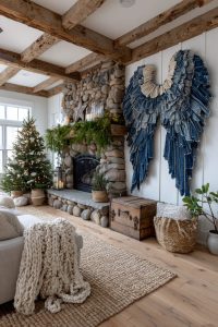 layered denim angel wings for unique tree or wall decorations 61
