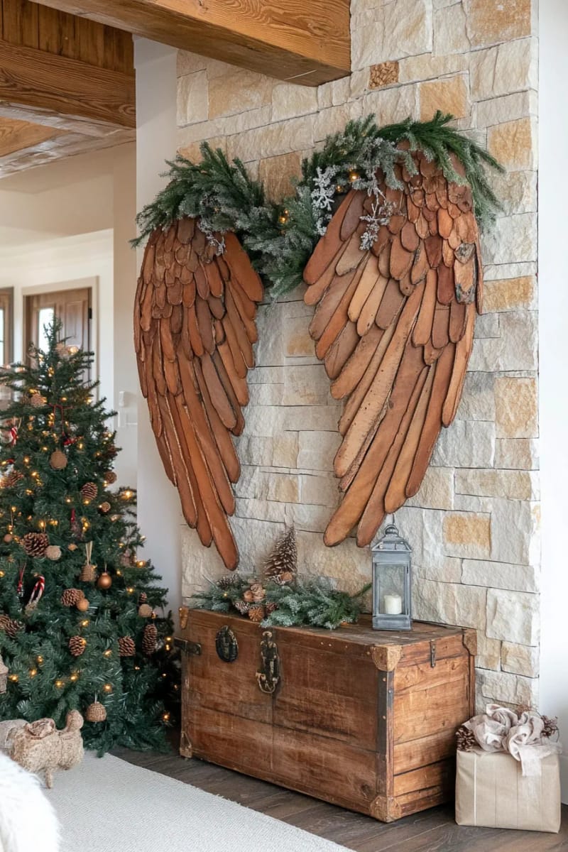 layered denim angel wings for unique tree or wall decorations 1