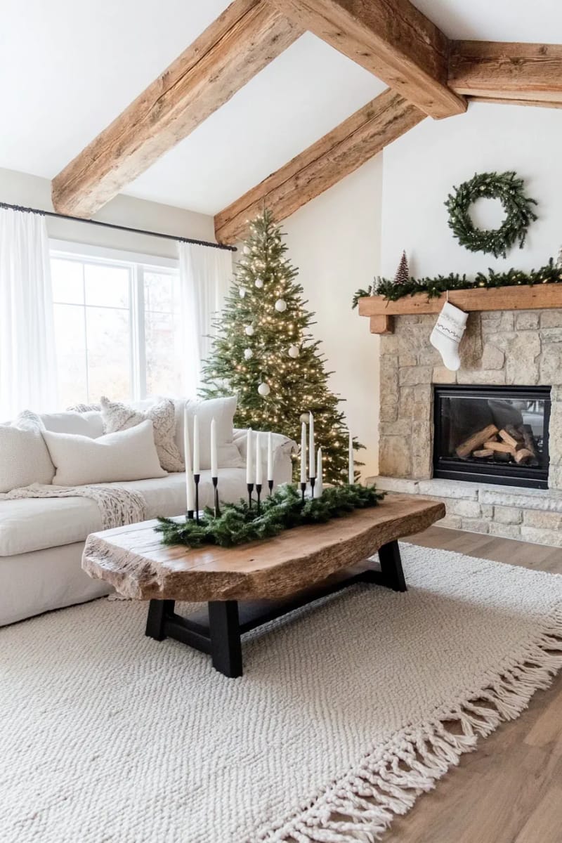 31 Elegant Minimalist Christmas Decor Ideas to Inspire 24 matte black candle holders with ivory candles for a sophisticated vibe 1