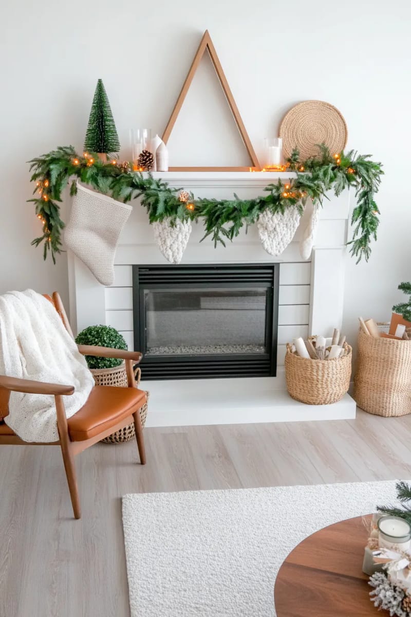 modern geometric tree made from intersecting wooden dowels 1