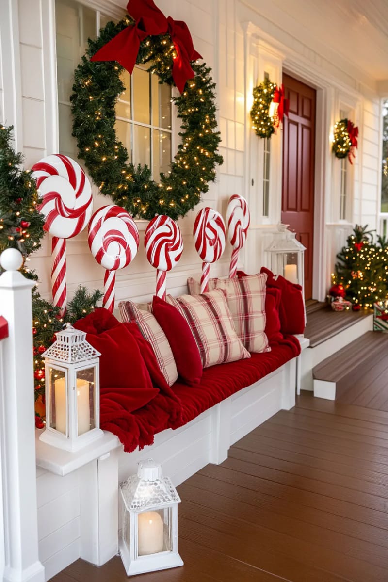 oversized homemade peppermint lollipops from painted paper plates 1