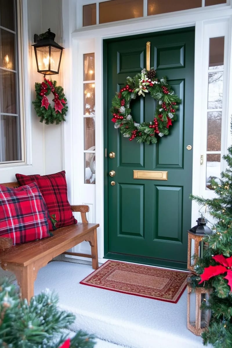 quilling red and green holly wreath for a festive door accent 1