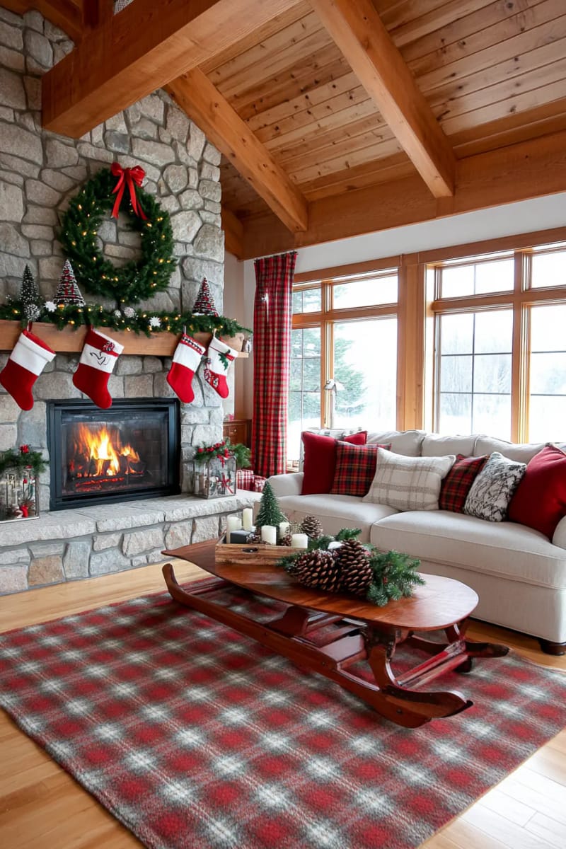 repurposed sweater pillow covers with festive cabin motifs 1