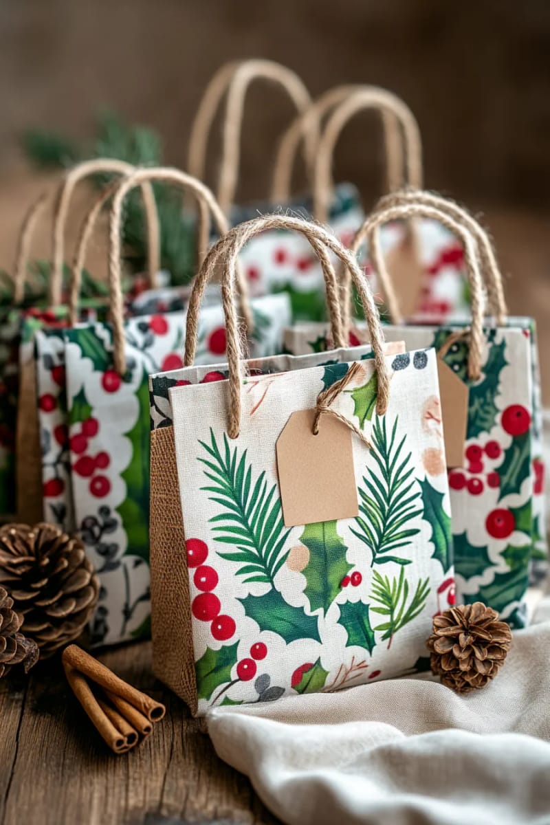 29 Eco-Friendly Christmas Gift Ideas DIY for a Thoughtful Holiday 47 reusable shopping bags with custom eco-conscious holiday prints 1