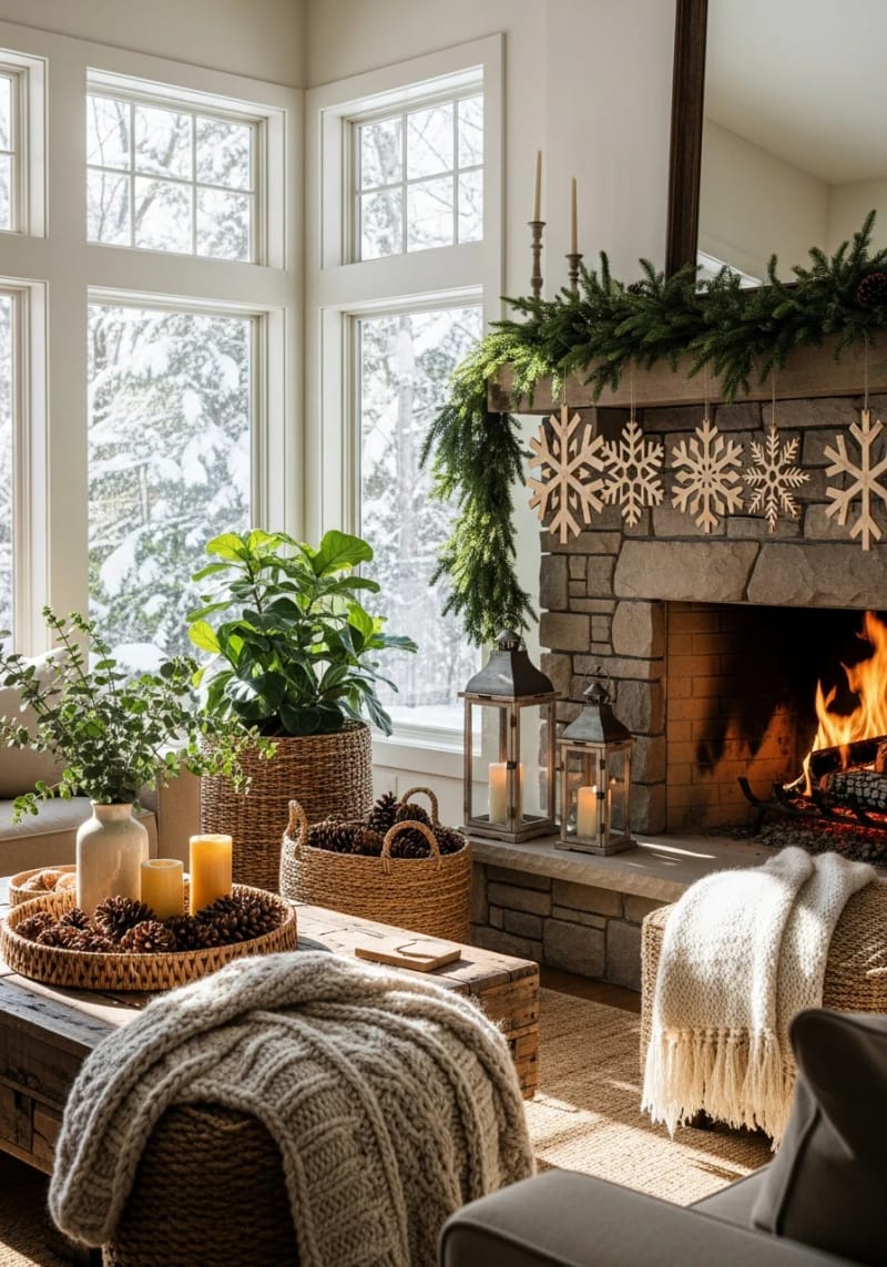rustic wooden snowflakes cut from reclaimed pallet wood. 1
