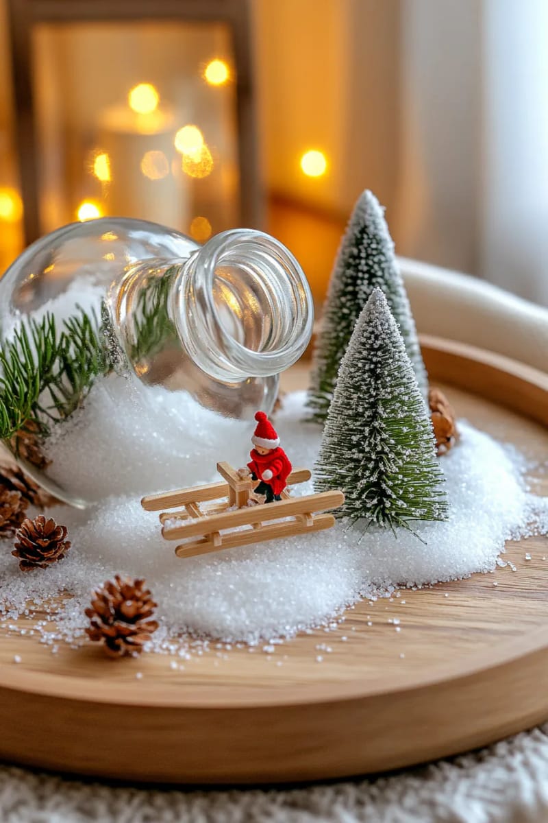 29 Upcycled Christmas Crafts For Unique Holiday DIY Projects 63 salt shaker snow scenes for tiny, magical winter displays 1