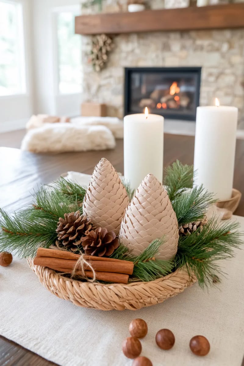 sculpted paper pine cones for rustic country christmas decor 1