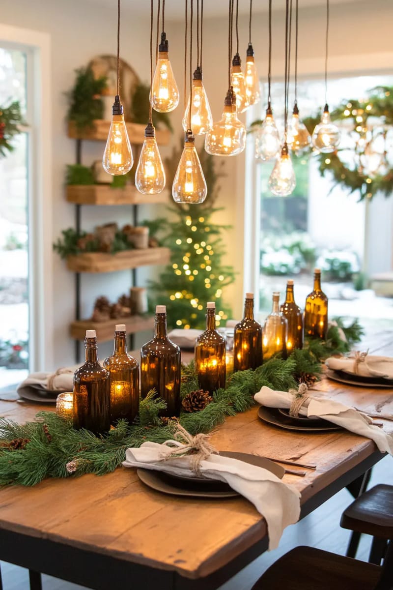 solar-powered fairy lights in glass bottles for cozy decor 1