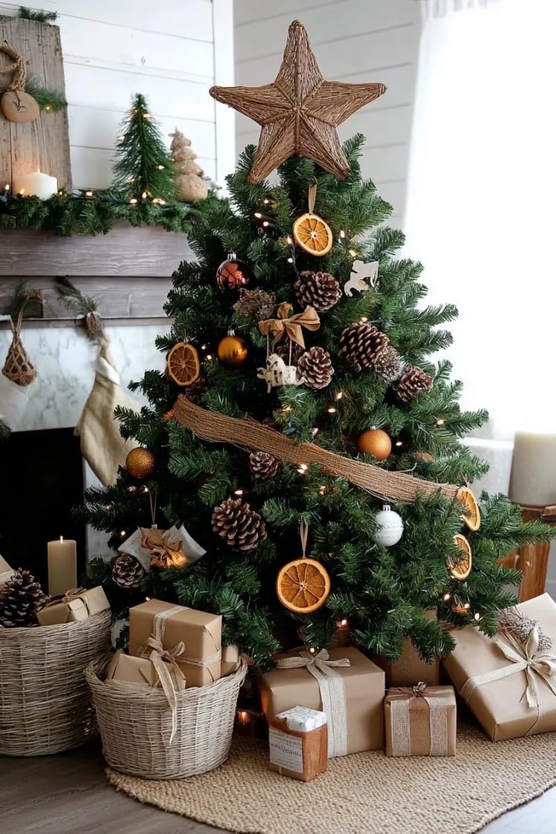 tree toppers crafted from woven rattan or grapevine stars 1