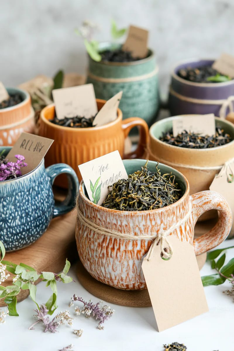 29 Eco-Friendly Christmas Gift Ideas DIY for a Thoughtful Holiday 33 vintage mugs paired with loose-leaf organic tea blends 1