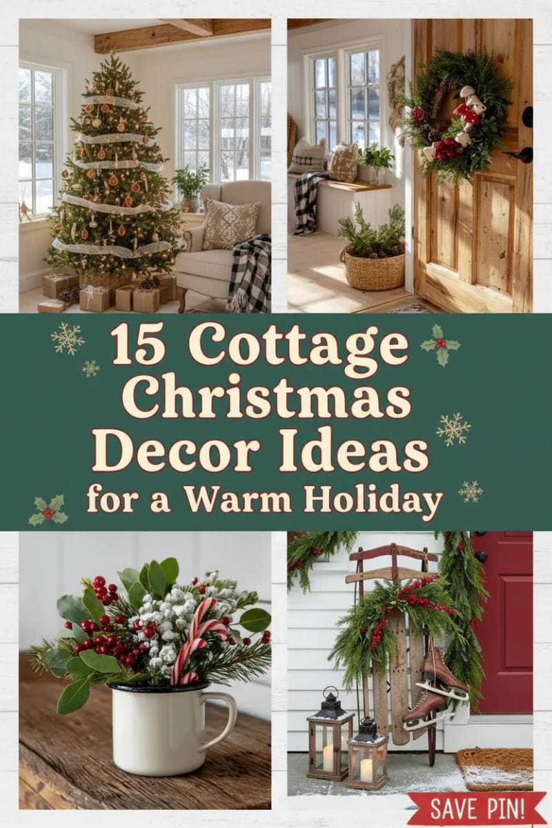 15 Best Cottage Christmas Decor Ideas for a Warm Holiday 42 cottage christmas decor ideas - Collage 41