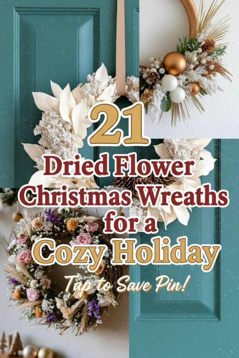 21 Unique Dried Flower Christmas Wreaths for a Cozy Holiday 54 dried flower christmas wreath - Collage 53