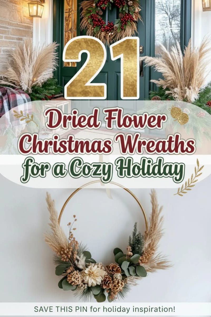21 Unique Dried Flower Christmas Wreaths for a Cozy Holiday 58 dried flower christmas wreath - Collage 57