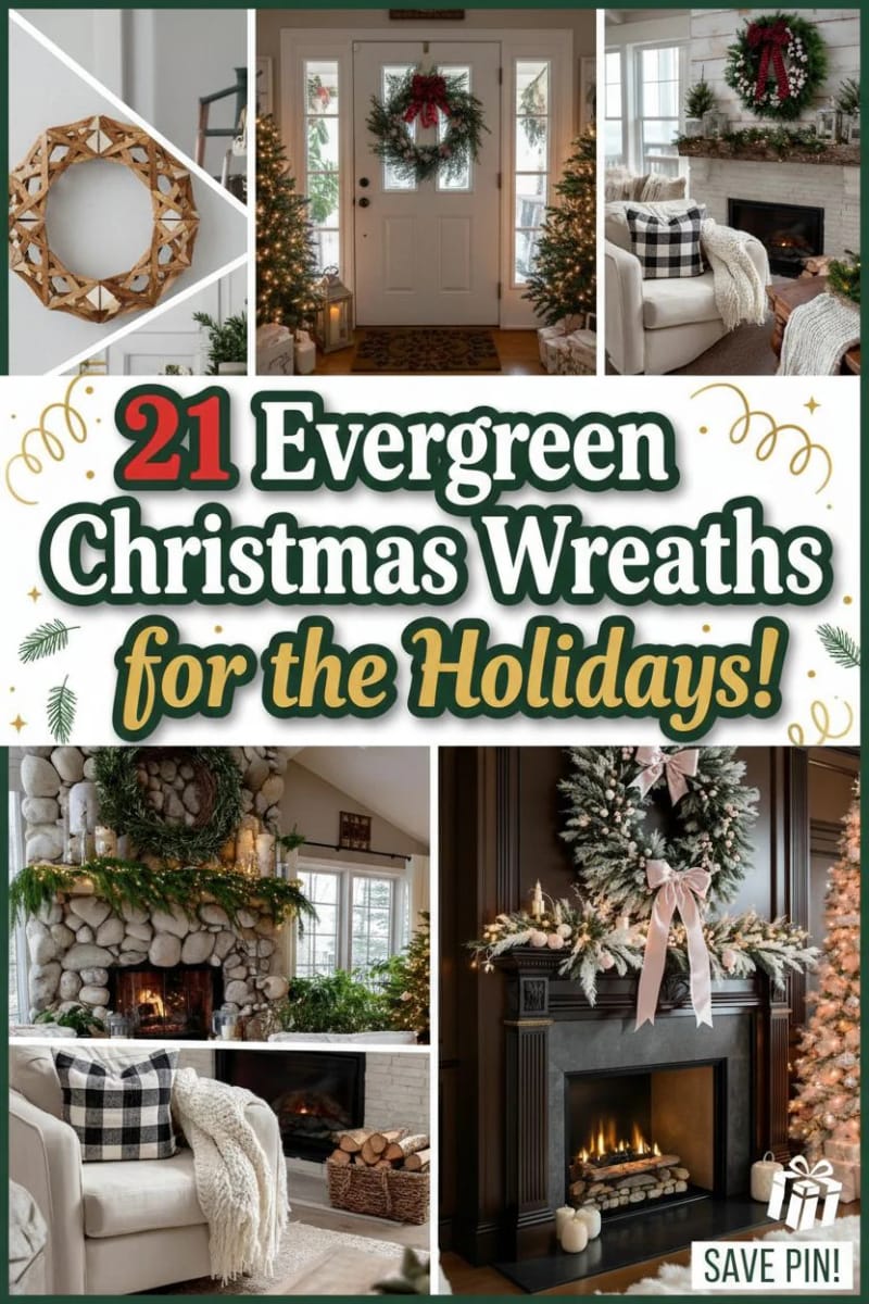 21 Evergreen Christmas Wreaths for Perfect Holidays! 45 evergreen christmas wreath - Collage 44
