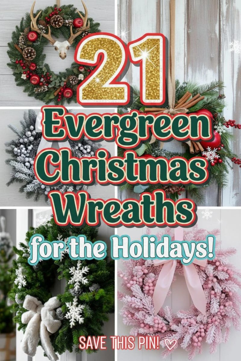 21 Evergreen Christmas Wreaths for Perfect Holidays! 46 evergreen christmas wreath - Collage 45