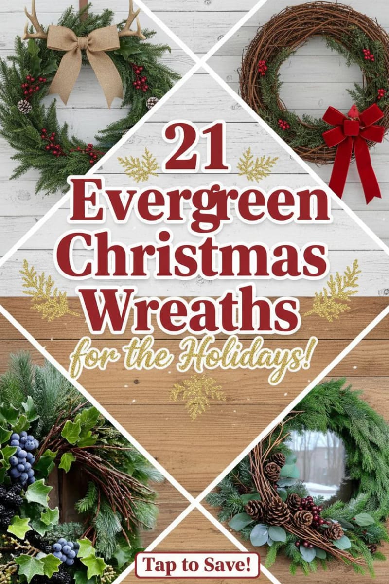 21 Evergreen Christmas Wreaths for Perfect Holidays! 47 evergreen christmas wreath - Collage 46