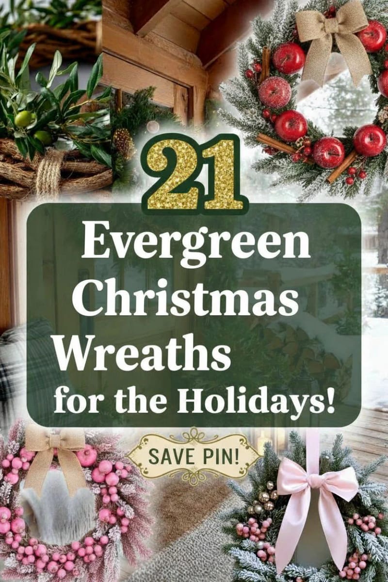 21 Evergreen Christmas Wreaths for Perfect Holidays! 48 evergreen christmas wreath - Collage 47