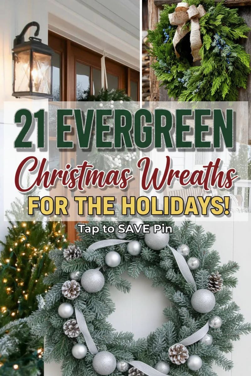 21 Evergreen Christmas Wreaths for Perfect Holidays! 50 evergreen christmas wreath - Collage 49