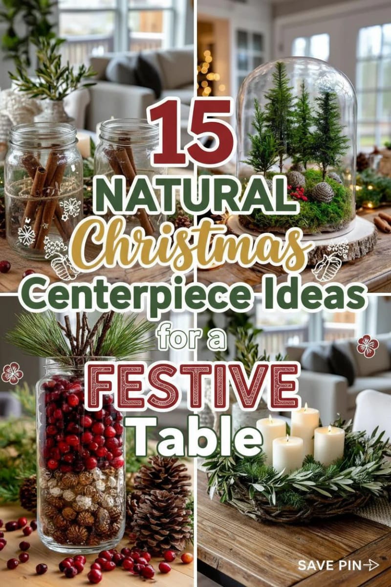 15 Natural Christmas Centerpiece Ideas for a Festive Table 43 natural christmas centerpieces diy - Collage 42