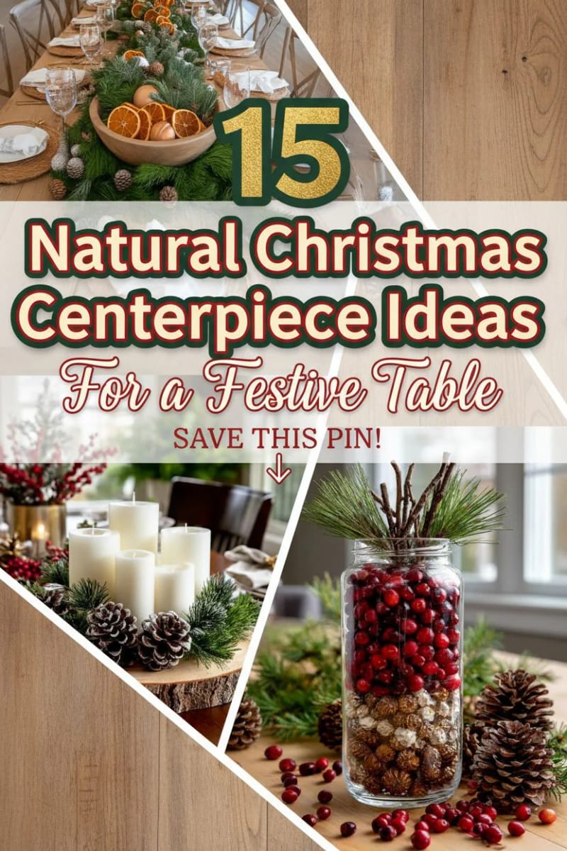 15 Natural Christmas Centerpiece Ideas for a Festive Table 46 natural christmas centerpieces diy - Collage 45