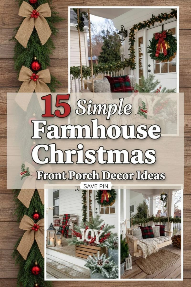 15 Simple Farmhouse Christmas Front Porch Decor Ideas 80 simple front porch christmas decor ideas for farmhouse - Collage 44