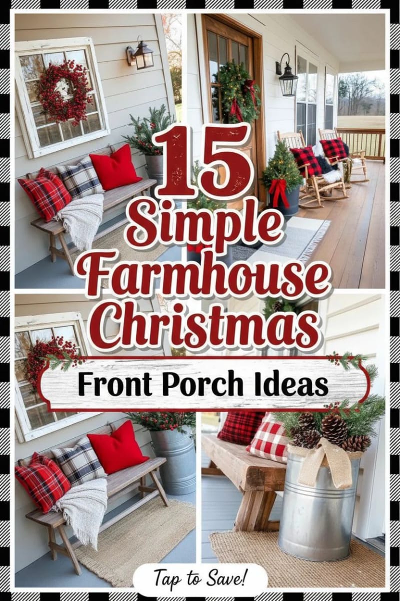 15 Simple Farmhouse Christmas Front Porch Decor Ideas 81 simple front porch christmas decor ideas for farmhouse - Collage 45