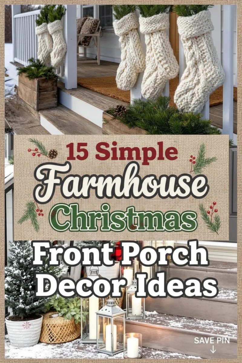 15 Simple Farmhouse Christmas Front Porch Decor Ideas 82 simple front porch christmas decor ideas for farmhouse - Collage 46