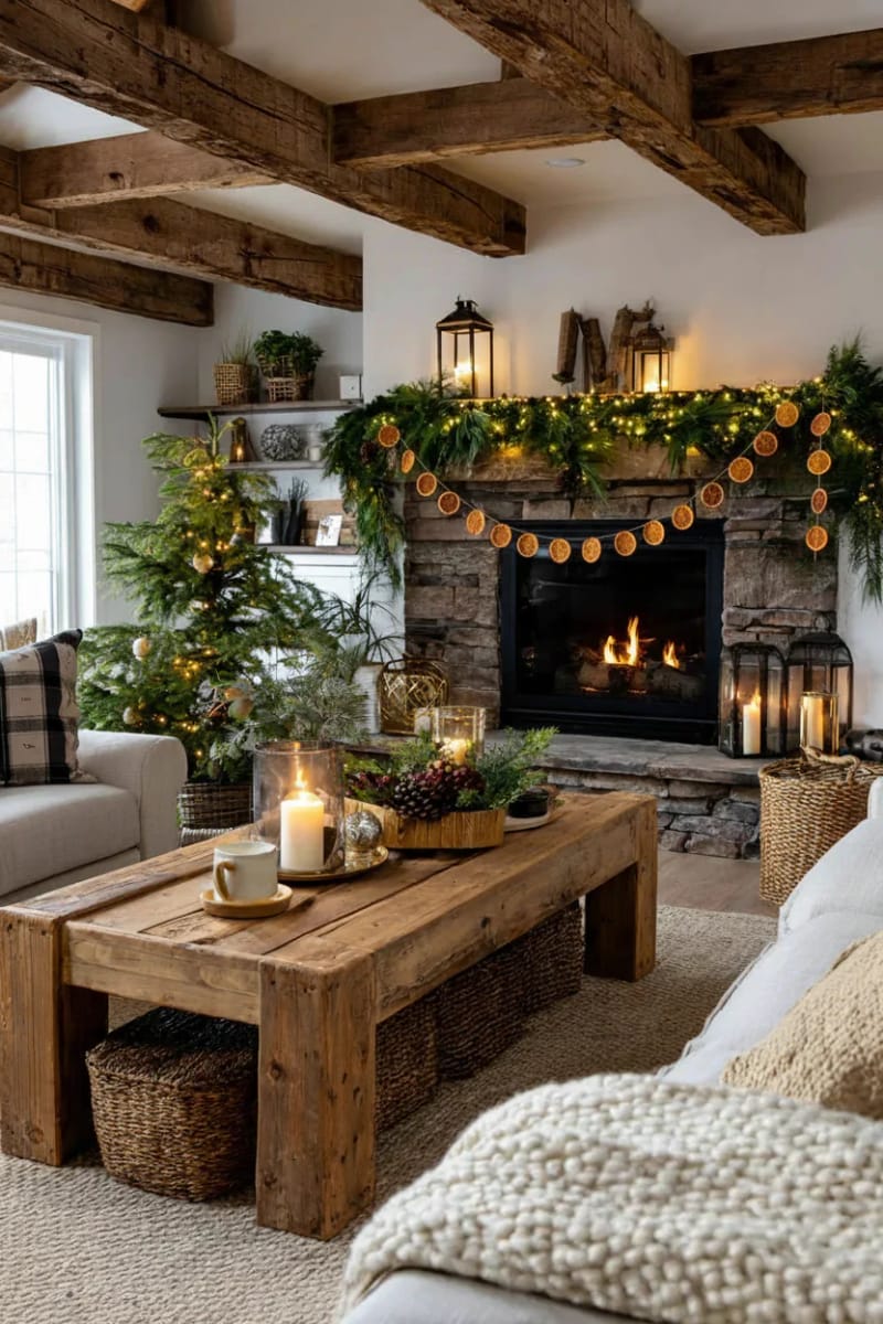 string dried orange slices with cinnamon sticks for a fragrant garland 1