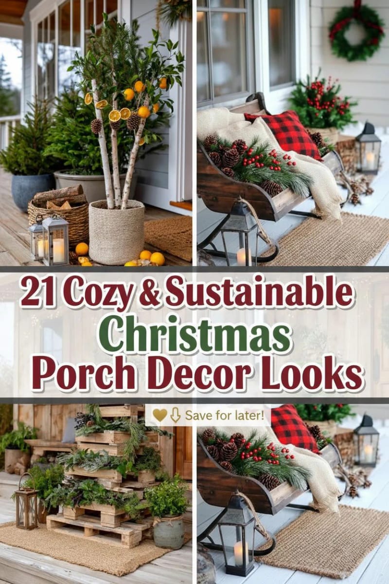 21 Cozy & Sustainable Christmas Porch Decor Looks 100 sustainable christmas porch decor - Collage 52