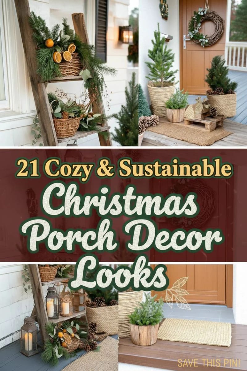 21 Cozy & Sustainable Christmas Porch Decor Looks 101 sustainable christmas porch decor - Collage 53