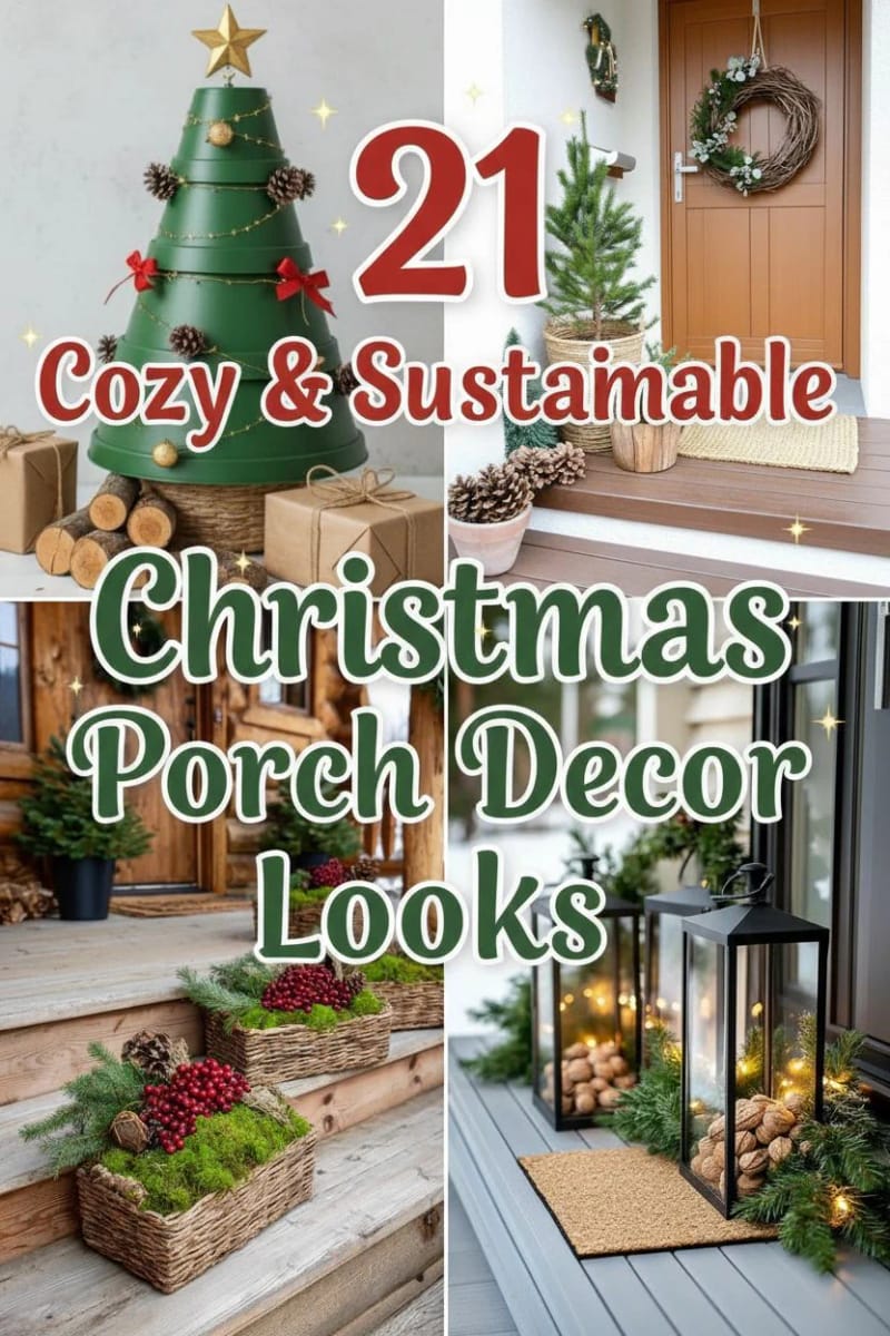 21 Cozy & Sustainable Christmas Porch Decor Looks 102 sustainable christmas porch decor - Collage 54