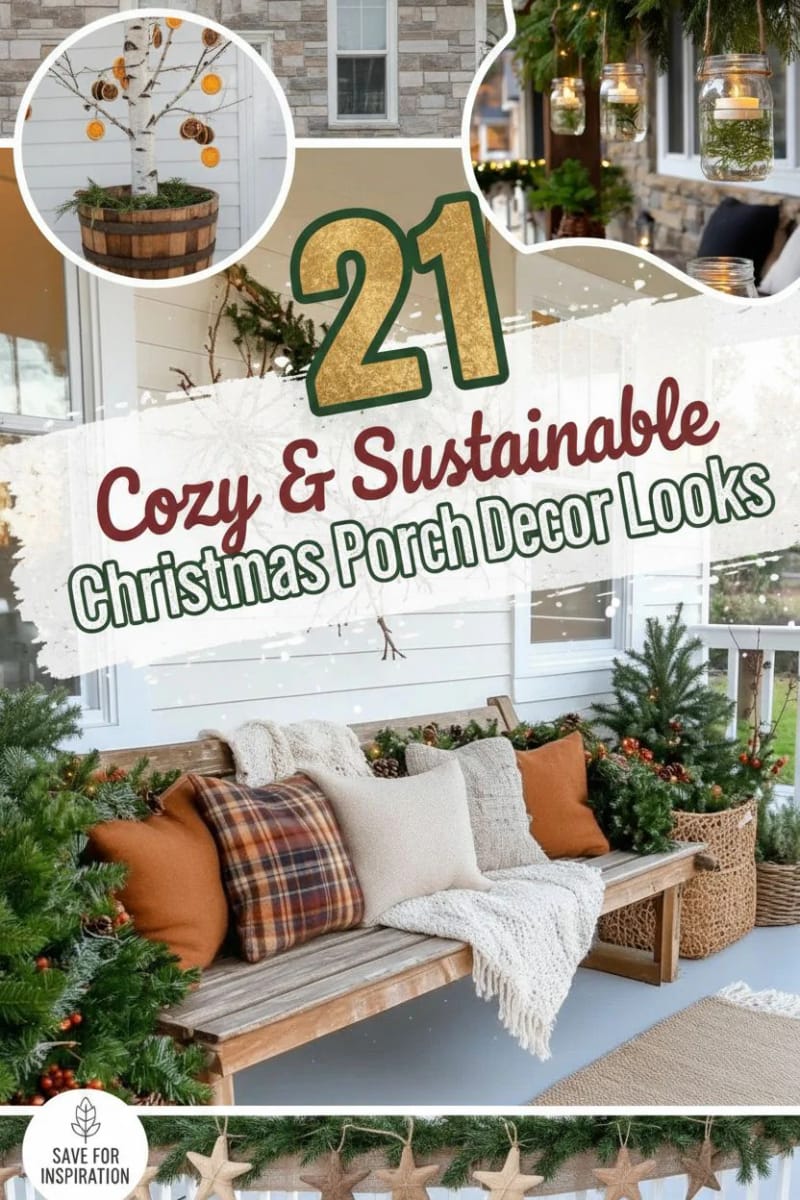 21 Cozy & Sustainable Christmas Porch Decor Looks 103 sustainable christmas porch decor - Collage 55