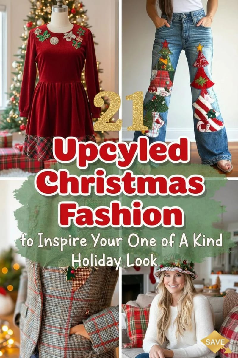 21 Upcycled Christmas Fashion to Inspire Your One of a Kind Holiday Look 55 upcycled christmas fashion - Collage 54