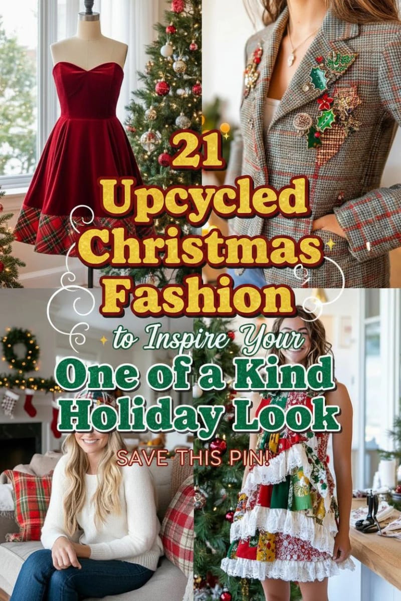21 Upcycled Christmas Fashion to Inspire Your One of a Kind Holiday Look 56 upcycled christmas fashion - Collage 55