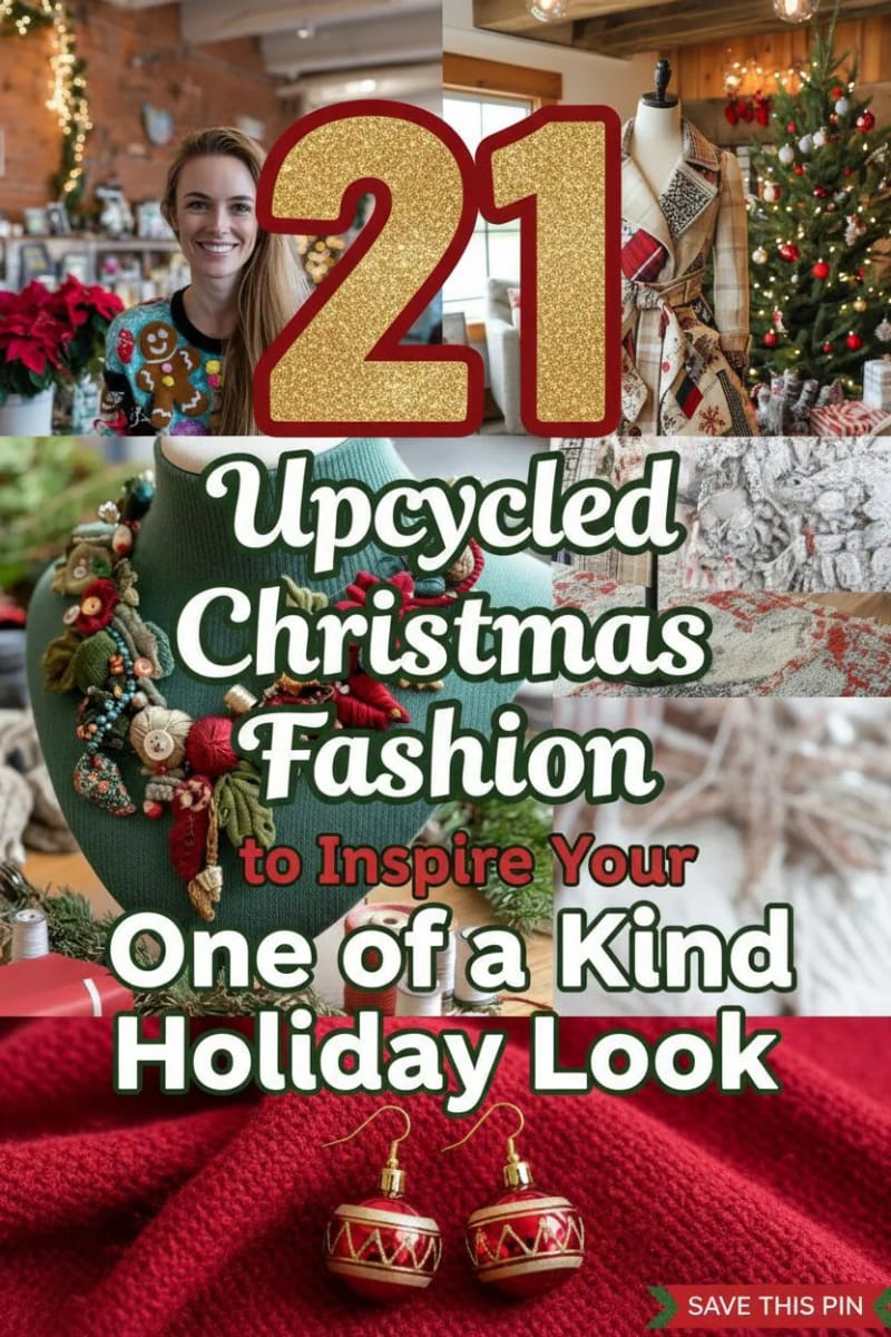 21 Upcycled Christmas Fashion to Inspire Your One of a Kind Holiday Look 57 upcycled christmas fashion - Collage 56