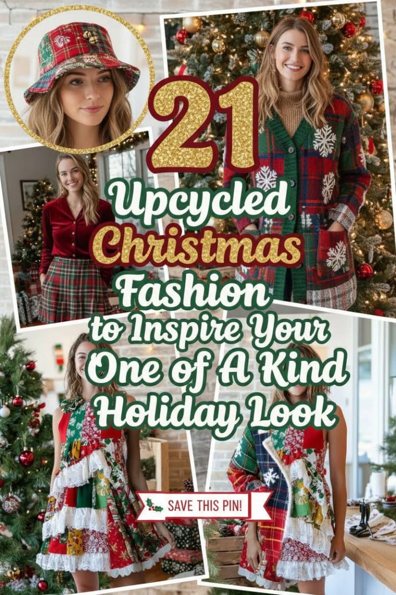 21 Upcycled Christmas Fashion to Inspire Your One of a Kind Holiday Look 58 upcycled christmas fashion - Collage 57