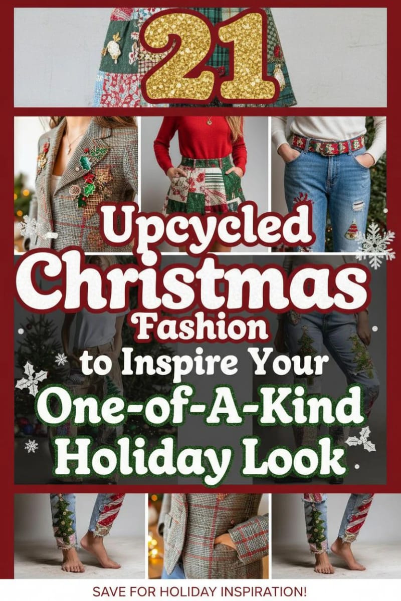 21 Upcycled Christmas Fashion to Inspire Your One of a Kind Holiday Look 59 upcycled christmas fashion - Collage 58