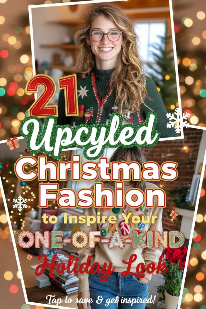 21 Upcycled Christmas Fashion to Inspire Your One of a Kind Holiday Look 61 upcycled christmas fashion - Collage 60