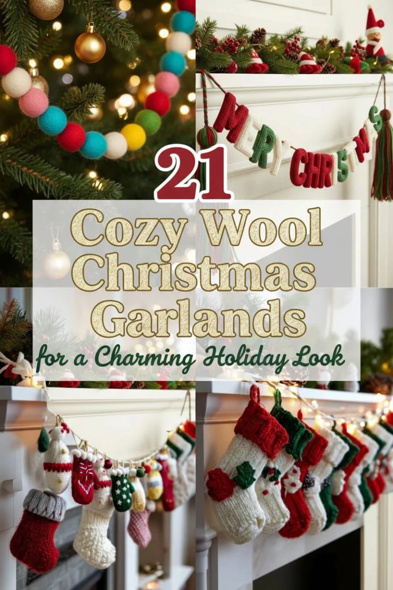 21 Cozy Wool Christmas Garlands for a Charming Holiday Look 46 wool christmas garlands - Collage 45