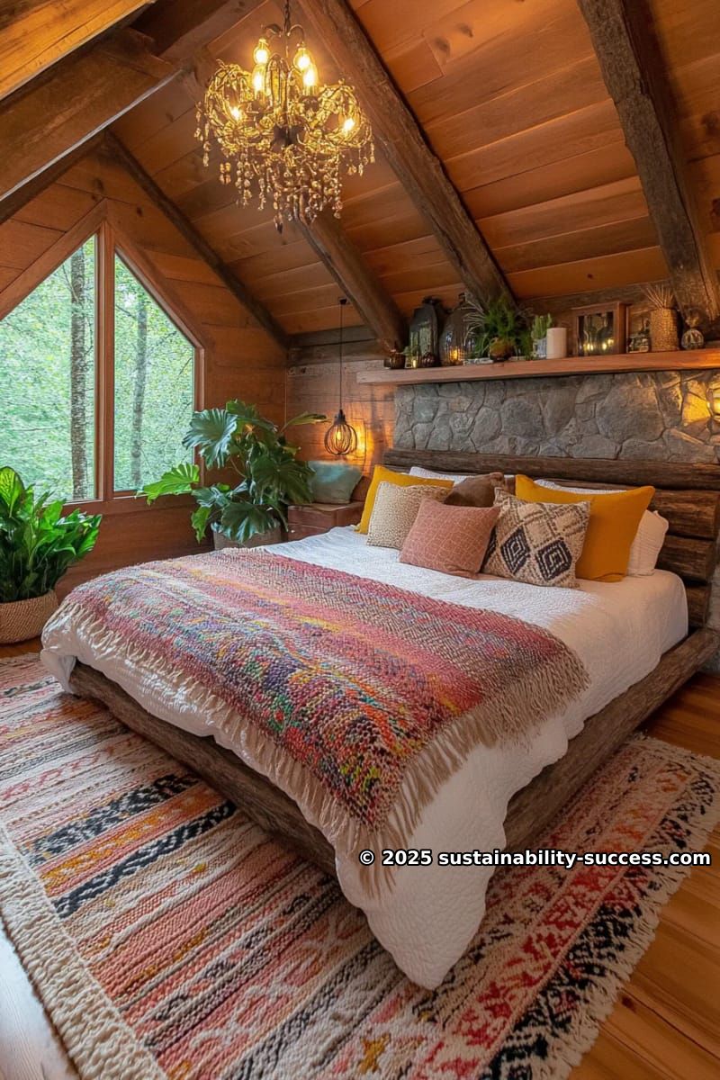 15 Exquisite Log Cabin Interiors to Inspire Your Next Escape 15 layered wool blankets and textured pillows on a chunky log bed 1